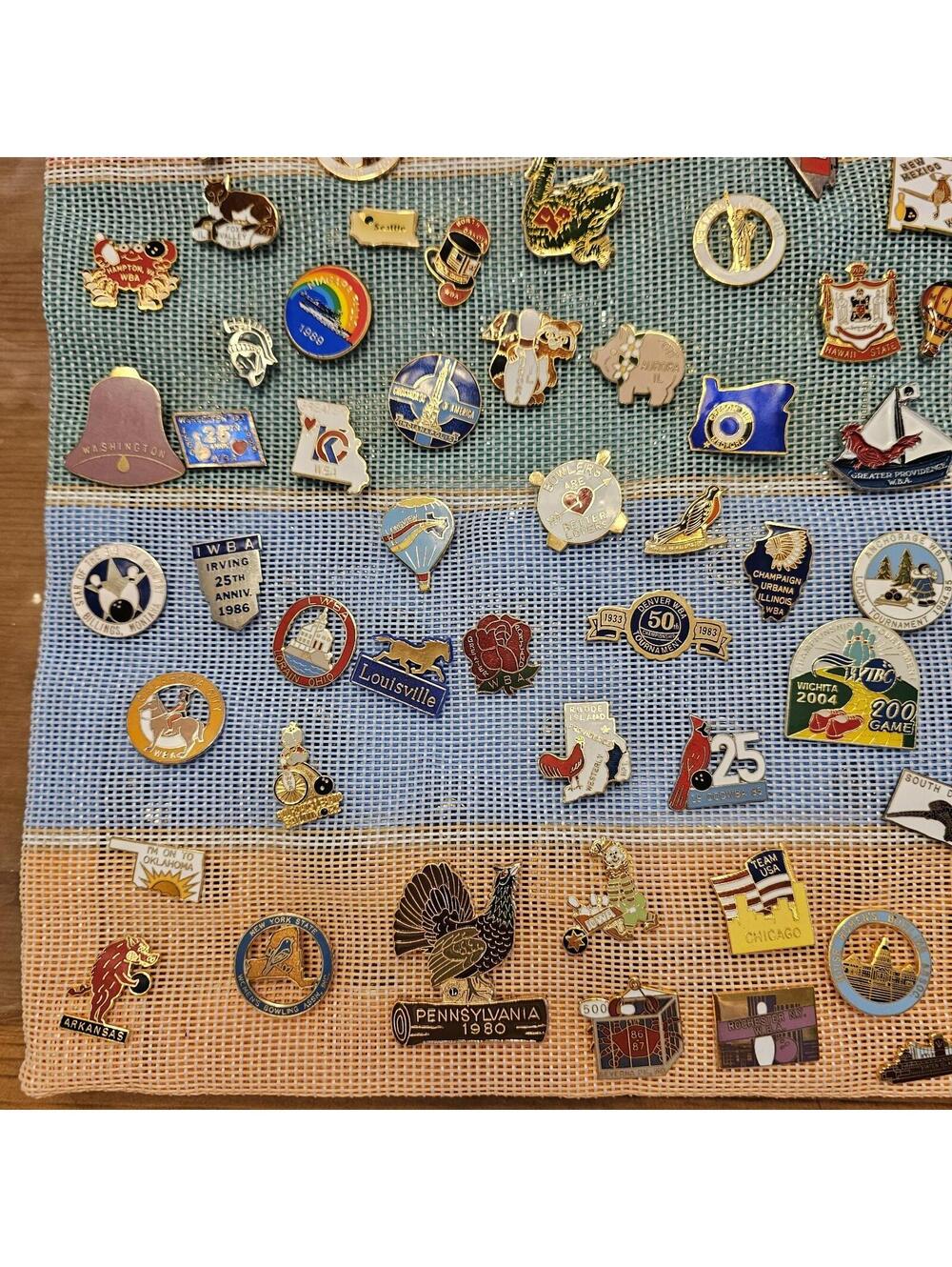 Vintage WBL Bowling Lapel Pin Collection 1987–2007 | 250+ Pins | Hartford Bag - Picture 11 of 15